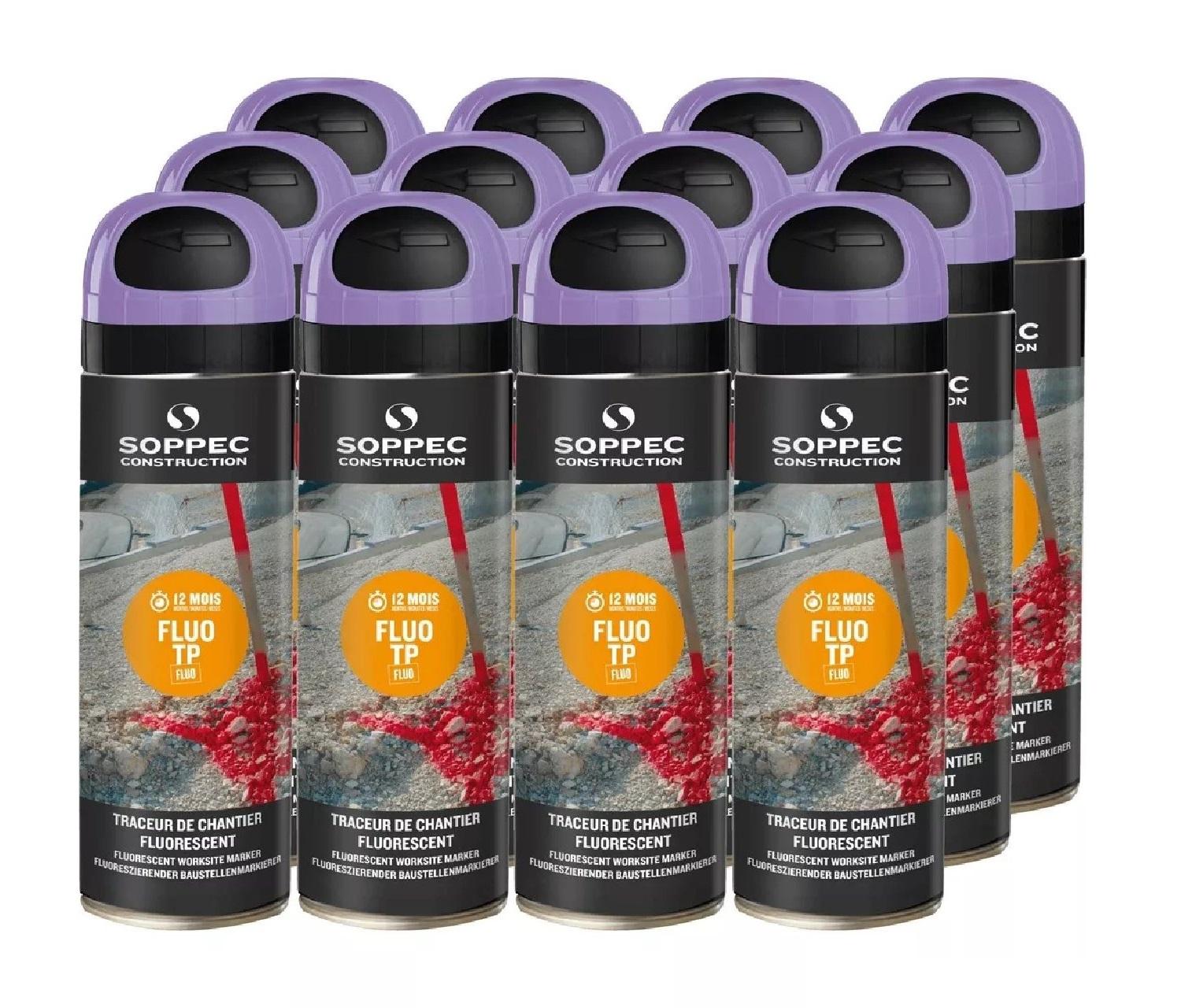 Farba geodezyjna SOPPEC FLUO TP 500 ml – fluorescencyjna farba w sprayu