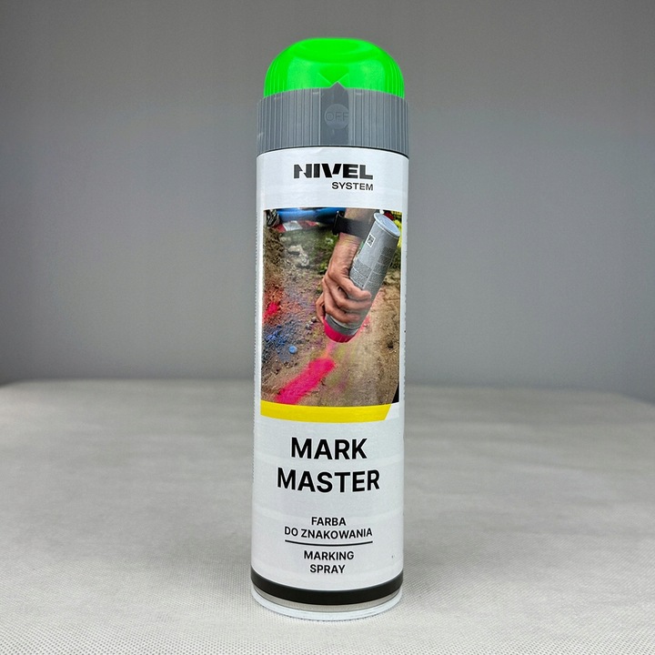 Farba geodezyjna MARK MASTER Nivel System 500 ml – fluorescencyjna farba w sprayu